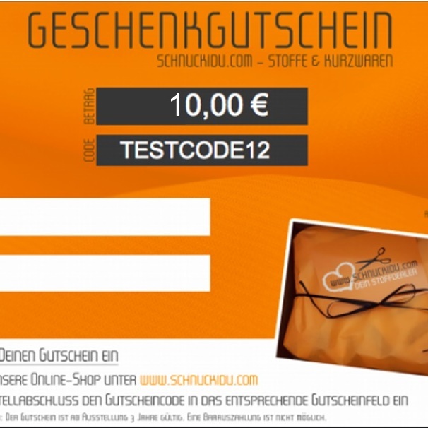 10€* Gutschein von Schnuckidu - Stoffe &amp; Kurzwaren