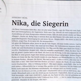 Exklusivabdruck der Kurzgeschichte „Nika, die Siegerin“  mit Widmung der Autorin