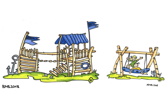 Neuer Spielplatz im Naturbad Buschmühle