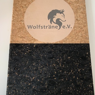 Kork-Notizheft liniert mit Wolfsträne-Logo (Aufkleber)
